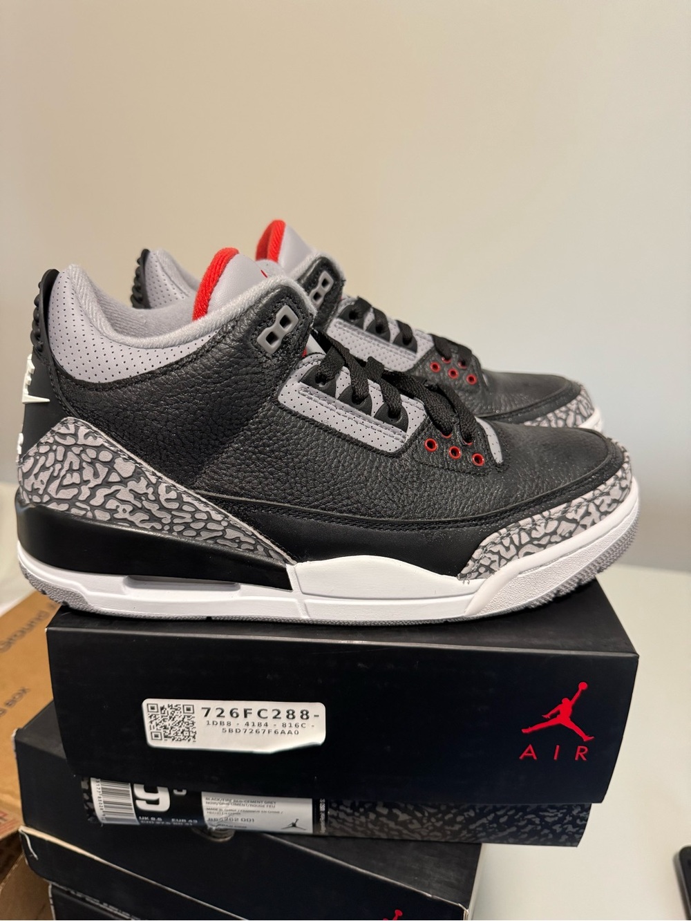 Jordan Men’s Sneakers - Black/Grey with Red Accents 2018